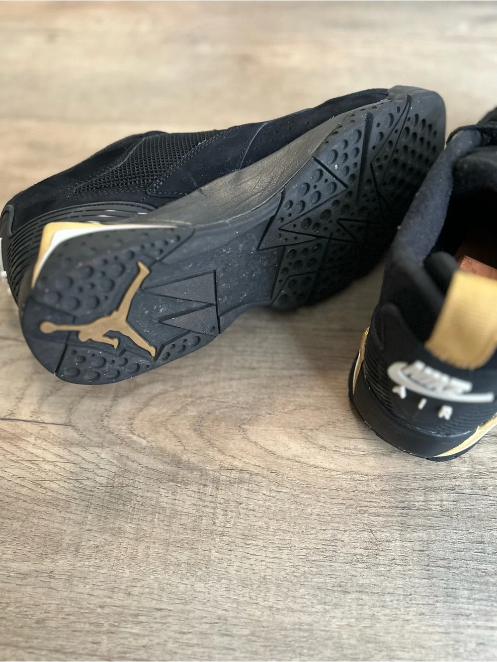 Nike Air Jordan 7 Retro Black Gold Men’s Basketball Shoes – Size 9